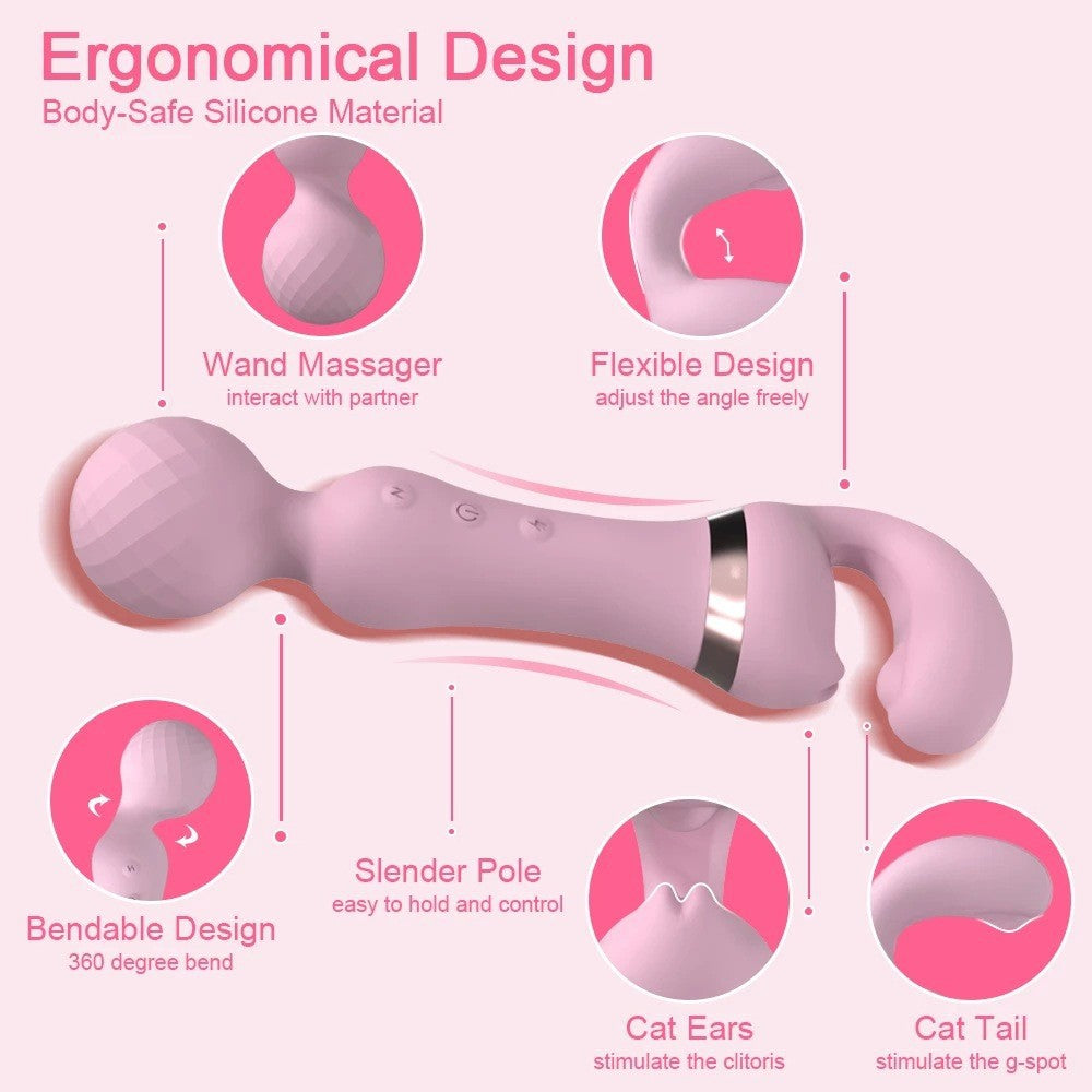 Double-Ended Vibrator for Women - Multi-Use Stimulator