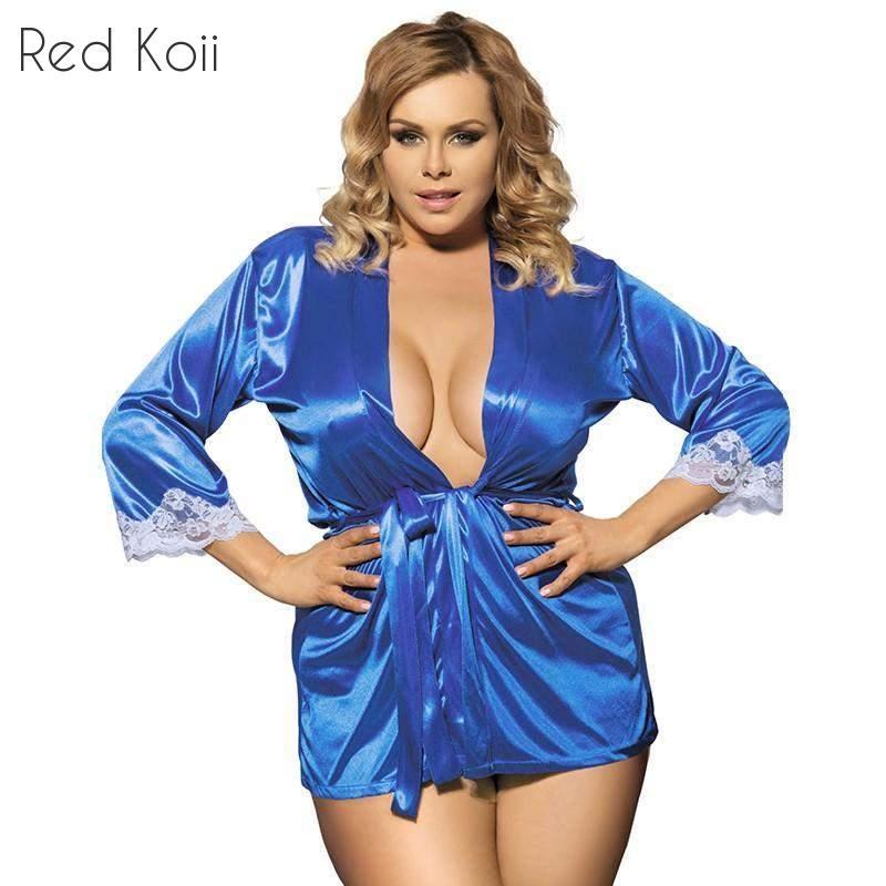 Sapphire Seduction Satin Kimono