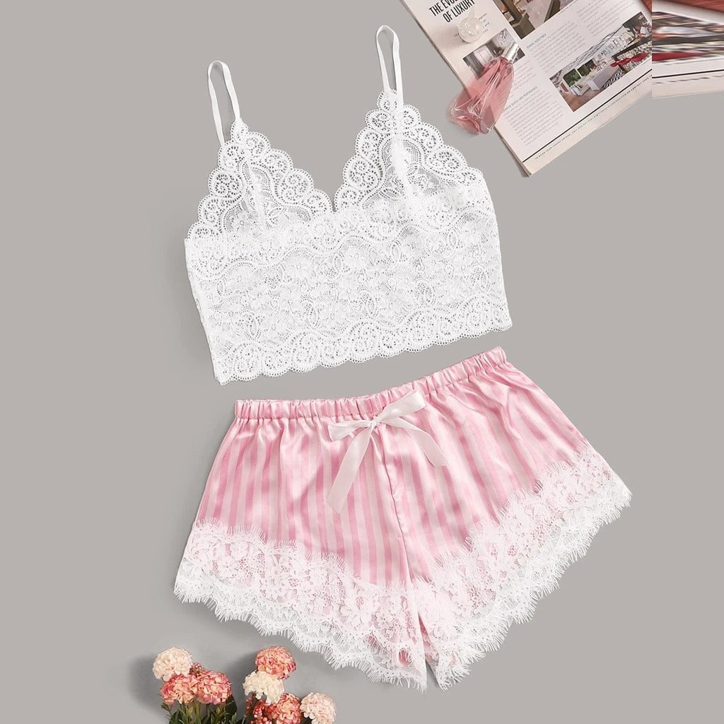 Sweet Temptation Lace Lounge Set