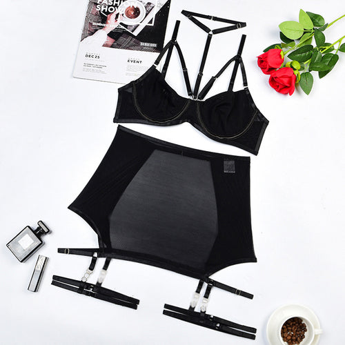 2022 Women's Fashion Breathable Mesh Lingerie Set