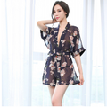 Moonlit Blossom Chiffon Robe