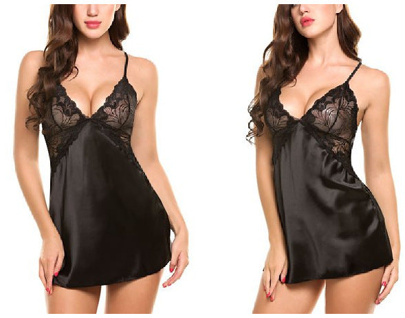 High-Density Silk Cross-Back Lingerie Sleepwear