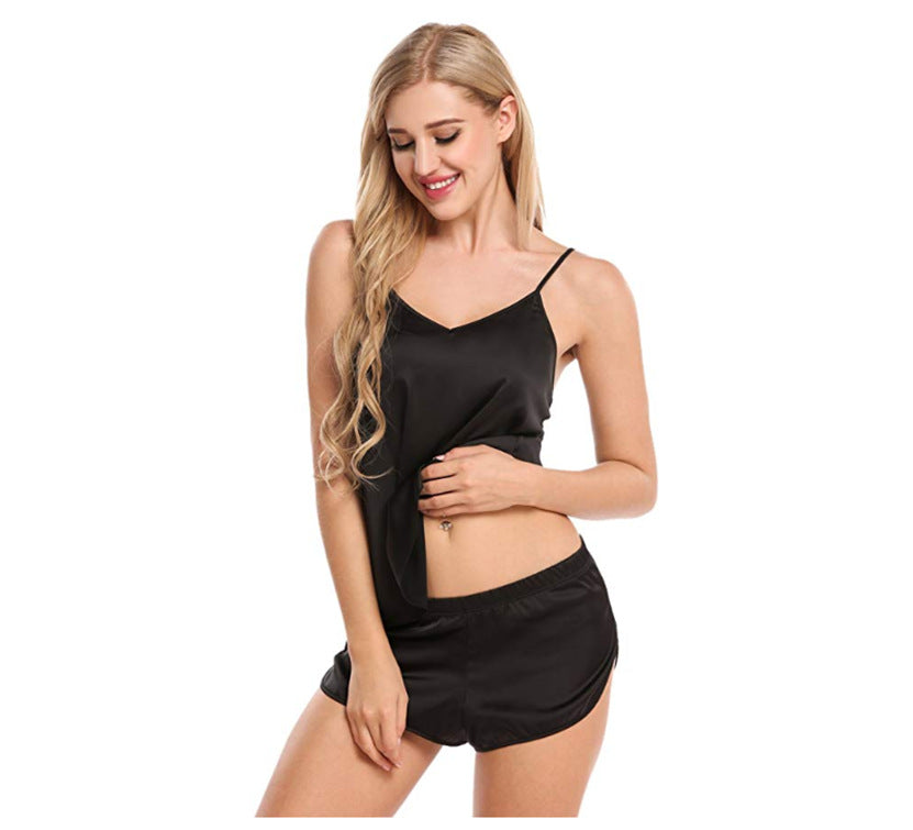Midnight Satin Bliss Cami & Shorts Set