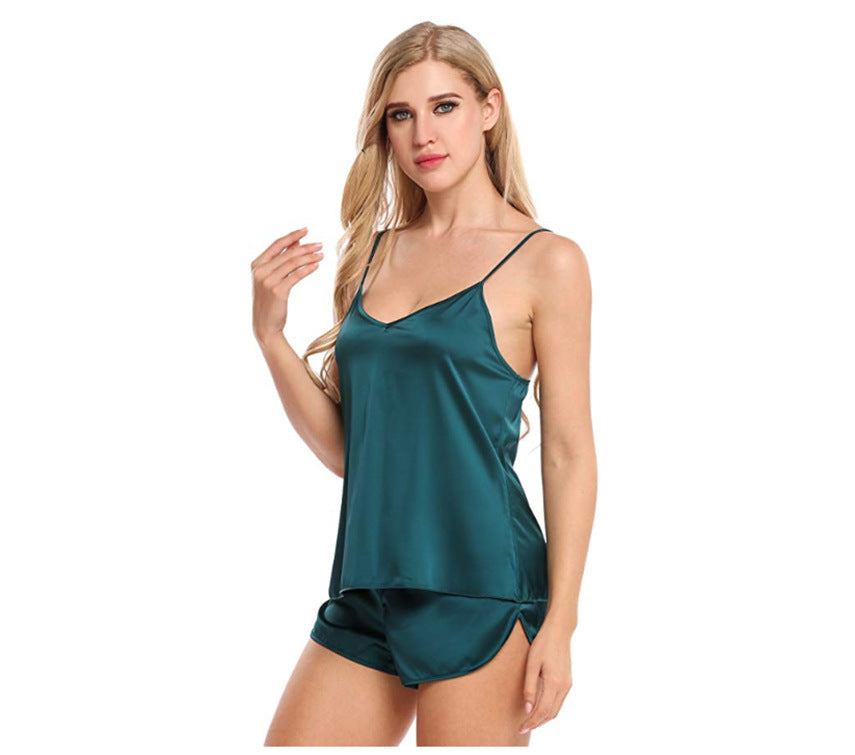 Midnight Satin Bliss Cami & Shorts Set