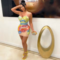 Golden Temptation Rhinestone Mini Dress